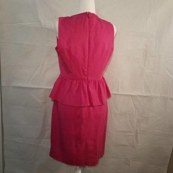 Trina Turk Kiran Sari Pink Pleated Sateen Peplum Large - Picture 5 of 7